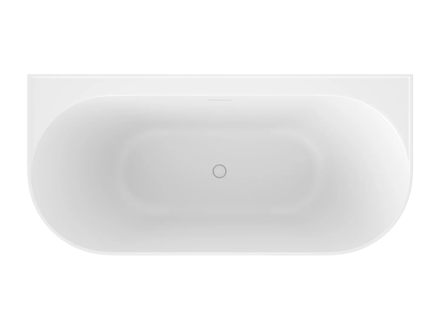 Baignoire semi îlot - 170 x 80 x 59 cm - Blanc mat - Acrylique - 258 L - AMOBIA