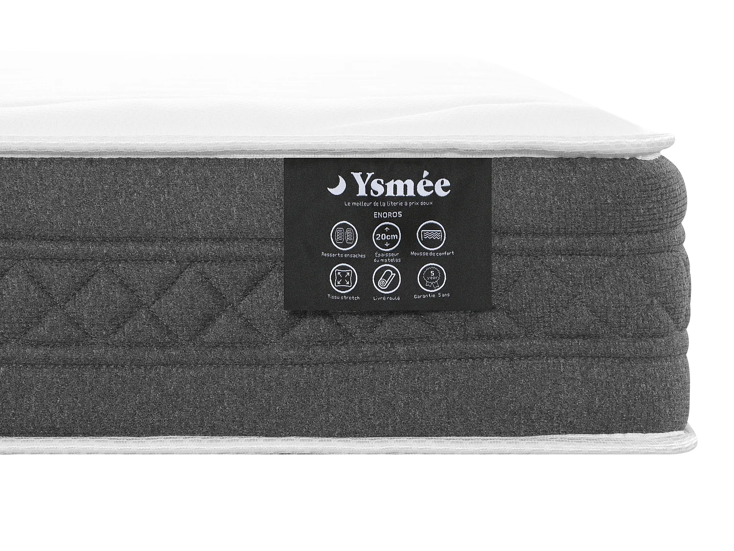Matelas 160 x 200 cm ressorts ensachés ép.20cm - ENOROS de YSMÉE