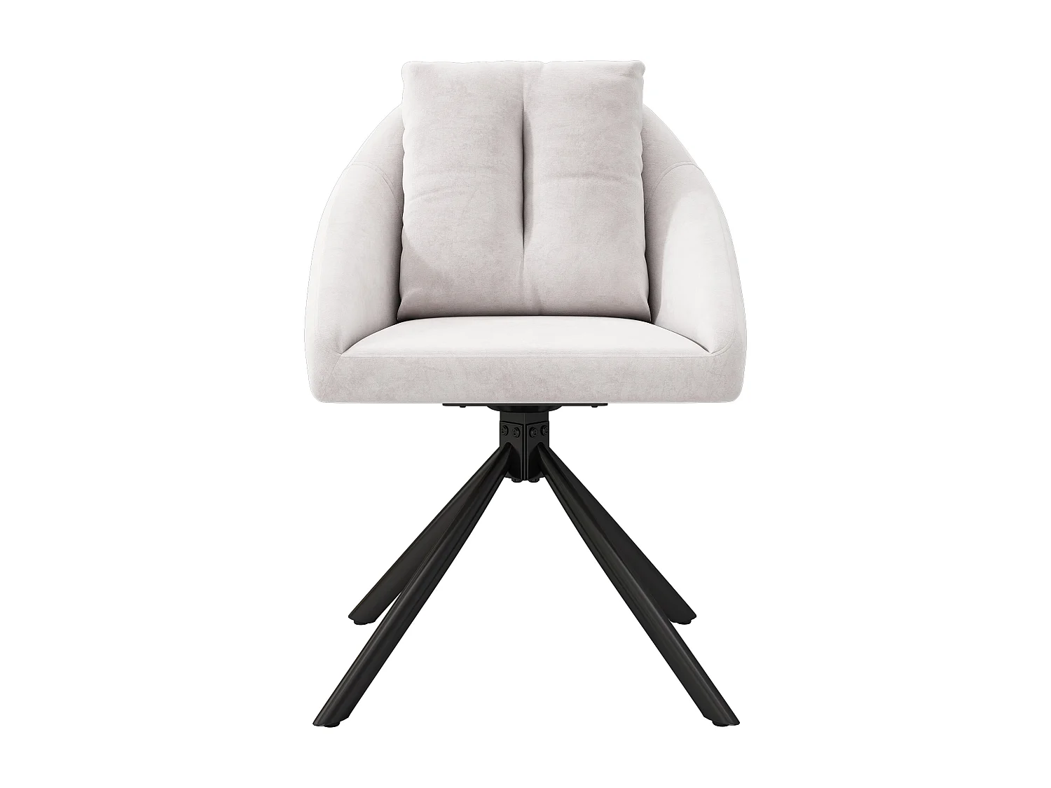 Set van 6 draaibare fluwelen stoelen met ergonomisch gevormd metalen frame – beige