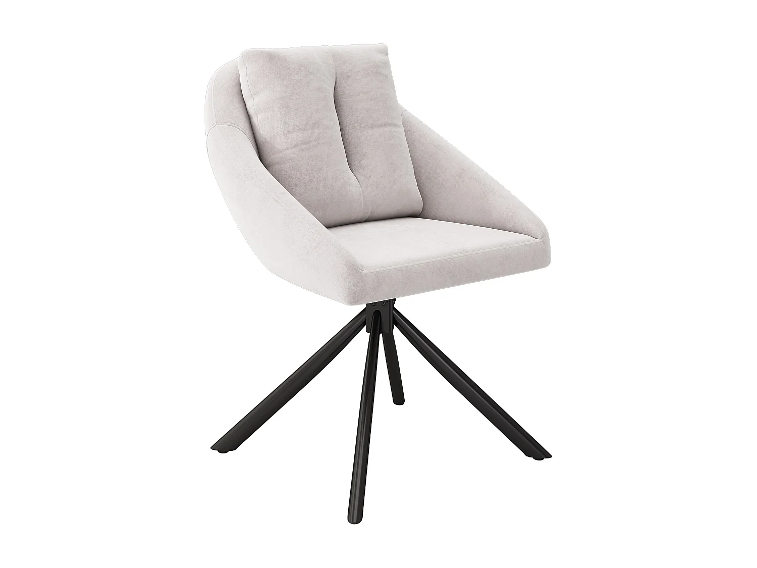 Set van 6 draaibare fluwelen stoelen met ergonomisch gevormd metalen frame – beige