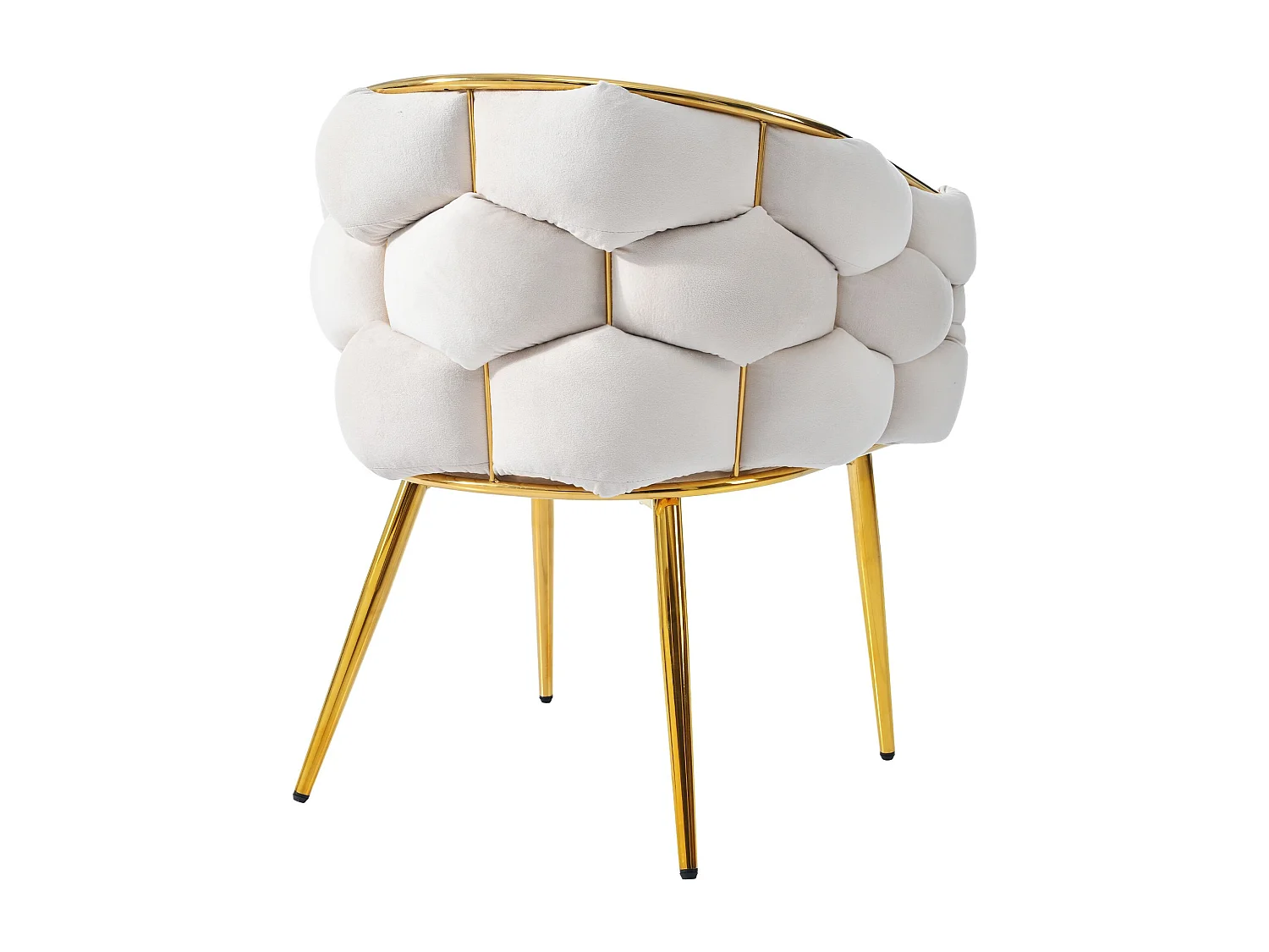 Krzesło do jadalni z aksamitu, złote metalowe nogi – beżowy