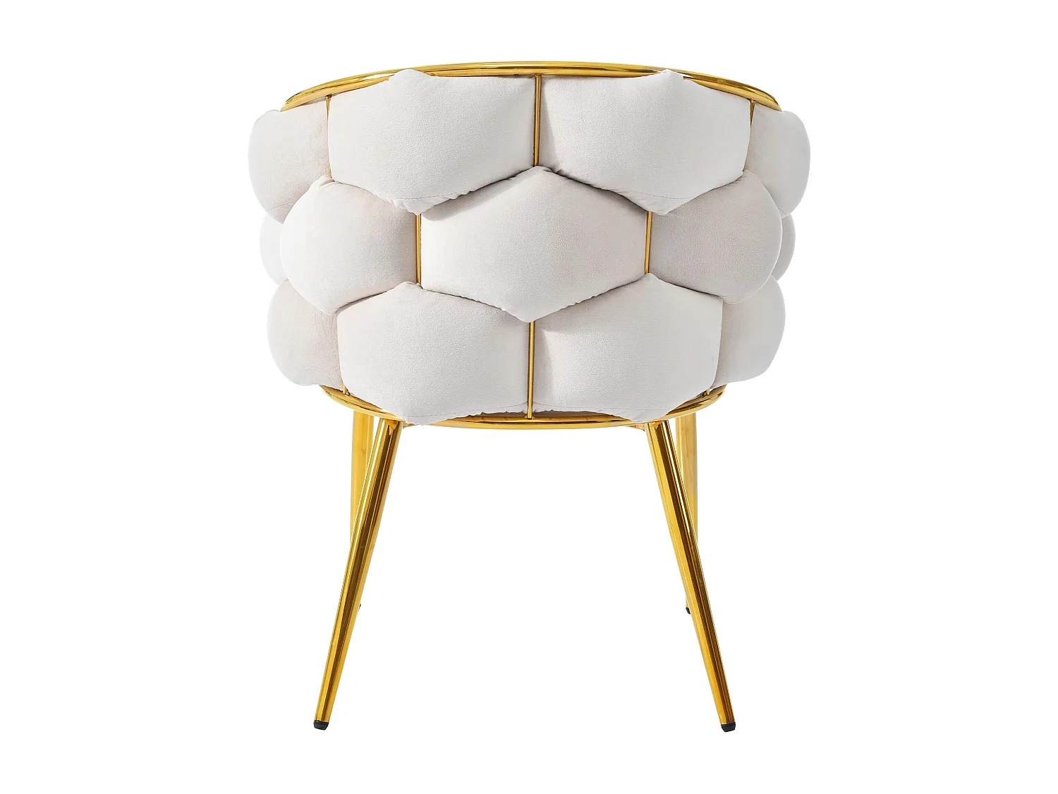 Krzesło do jadalni z aksamitu, złote metalowe nogi – beżowy