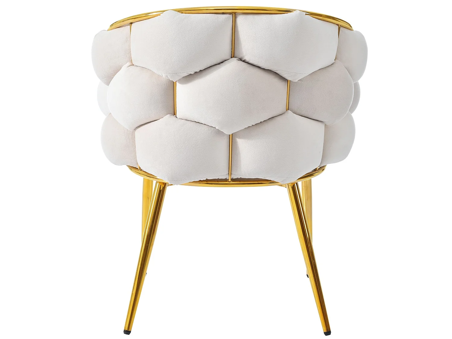 Chaise de salle à manger en velours, pieds métal doré – beige