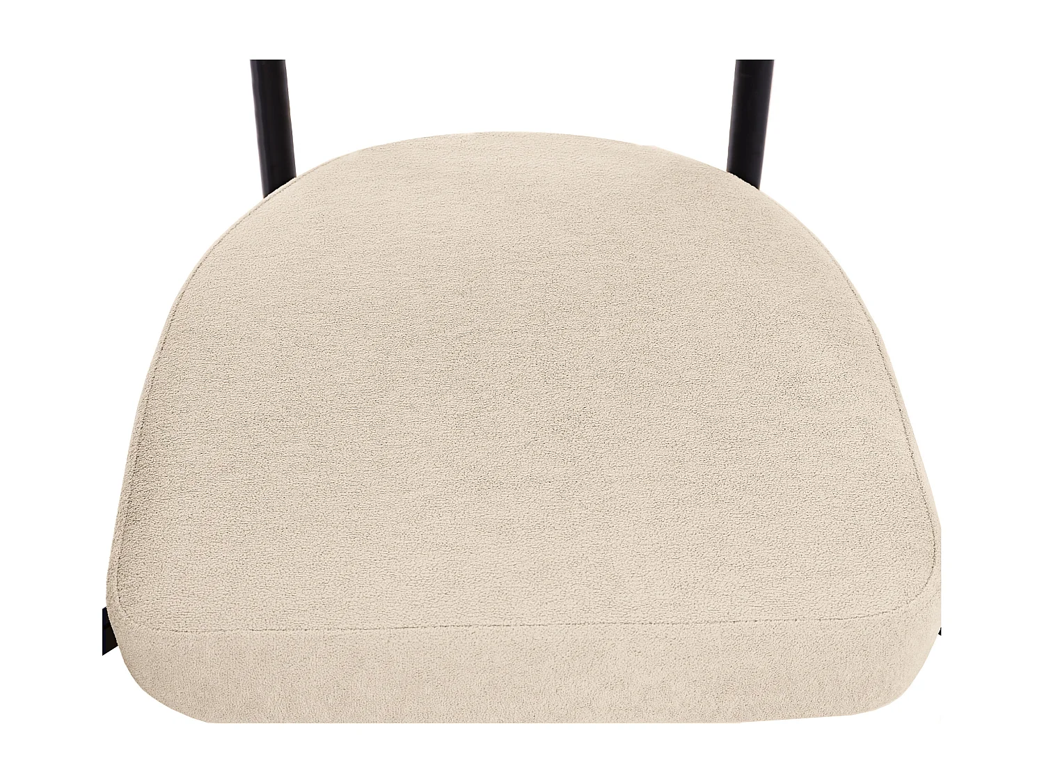 Set van 6 fluwelen eetkamerstoelen met metalen frame – beige