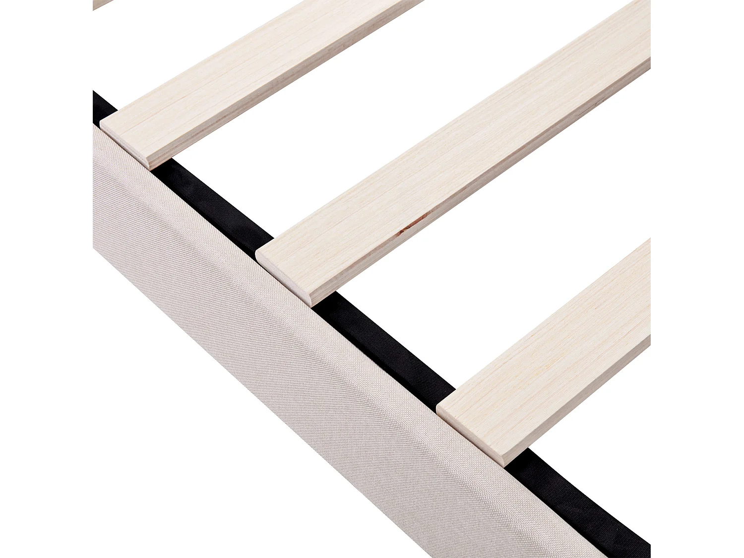 Doppelbett (140 x 200 cm) mit 4 Schubladen und LED-Lampe – beige Bettwäsche – Matratze nicht im Lieferumfang enthalten