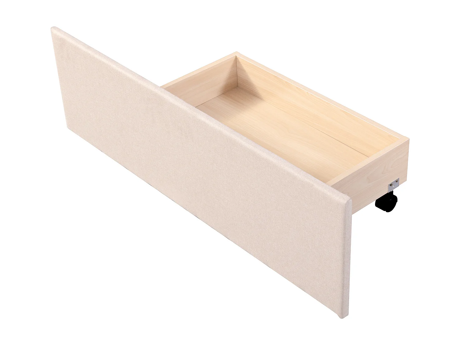 Doppelbett (140 x 200 cm) mit 4 Schubladen und LED-Lampe – beige Bettwäsche – Matratze nicht im Lieferumfang enthalten