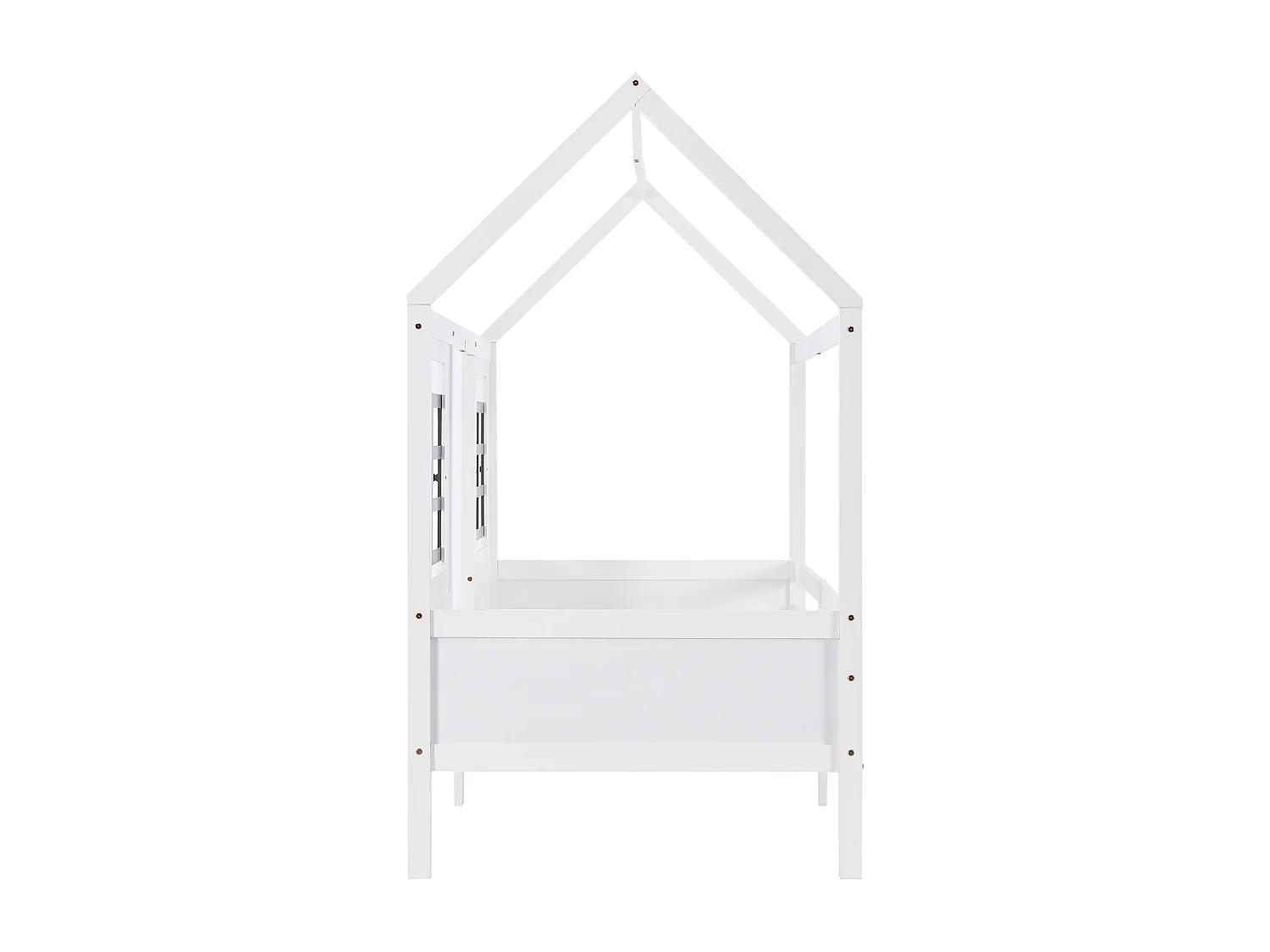 Lit cabane 200x90cm - avec deux fenêtres - bois blanc - matelas non inclus
