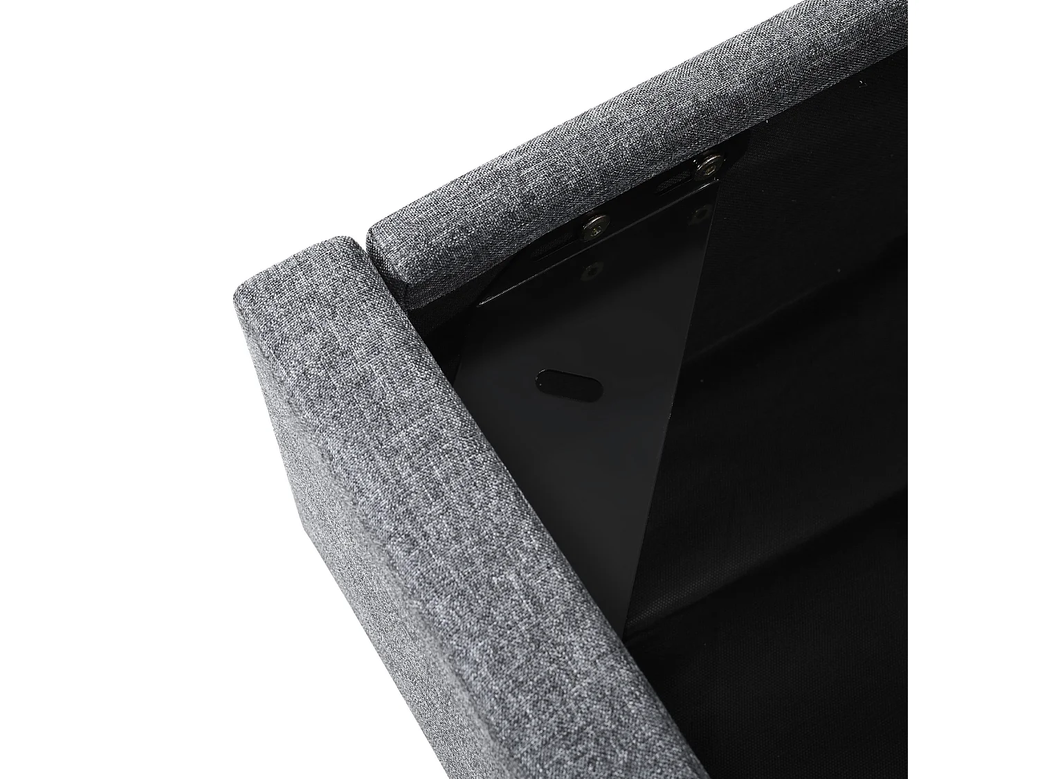 Cama para adulto de 160 x 200 cm - con cabecero con espacio de almacenaje, USB/Tipo C, iluminación LED, somier - lino - gris - colchón no incluido