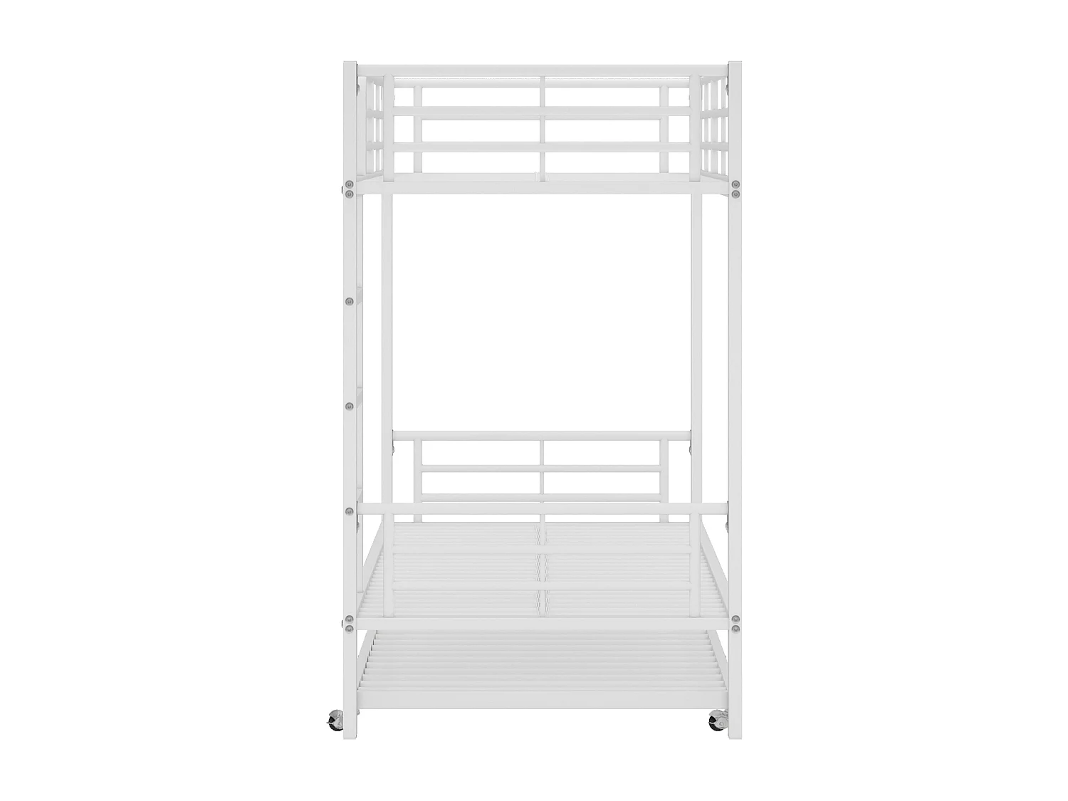 Letto a castello 90x200 cm e 90x190 cm - metallo - bianco - materasso non incluso