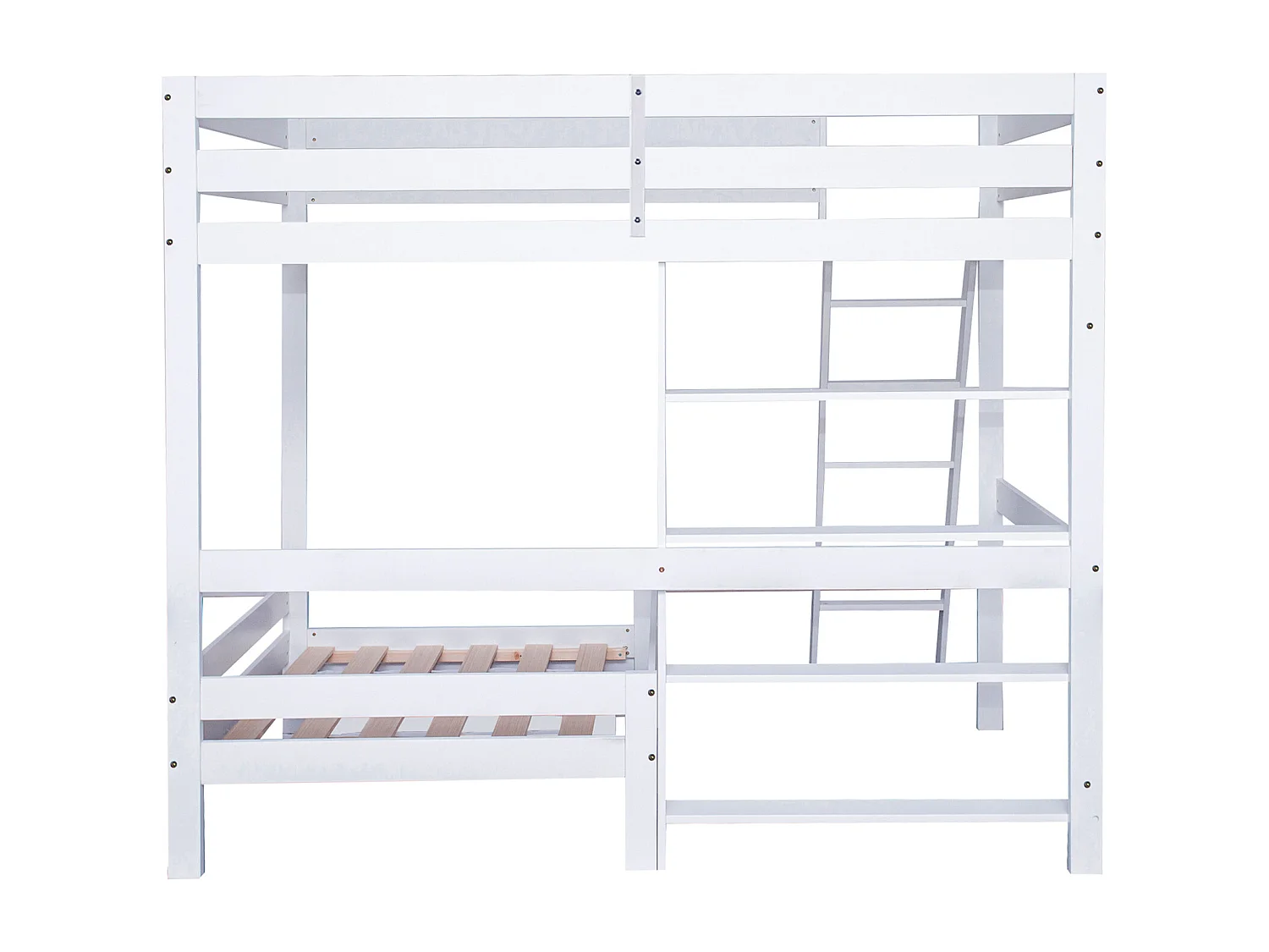 Lit enfant 90 x 200 cm - avec étagère et canapé - bois blanc - matelas non inclus