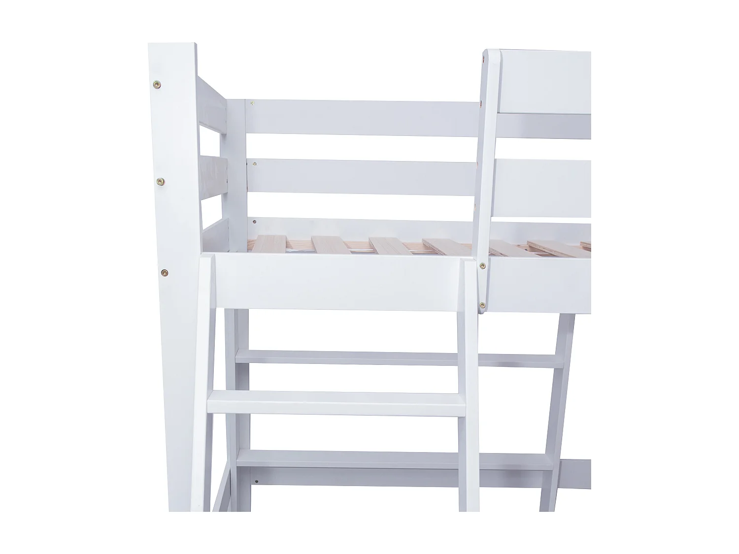 Lit enfant 90 x 200 cm - avec étagère et canapé - bois blanc - matelas non inclus