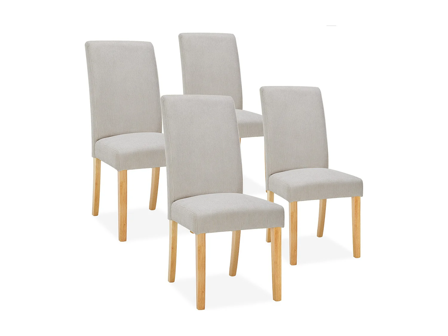 Lot de 4 chaises Rosie velours côtelé Beige