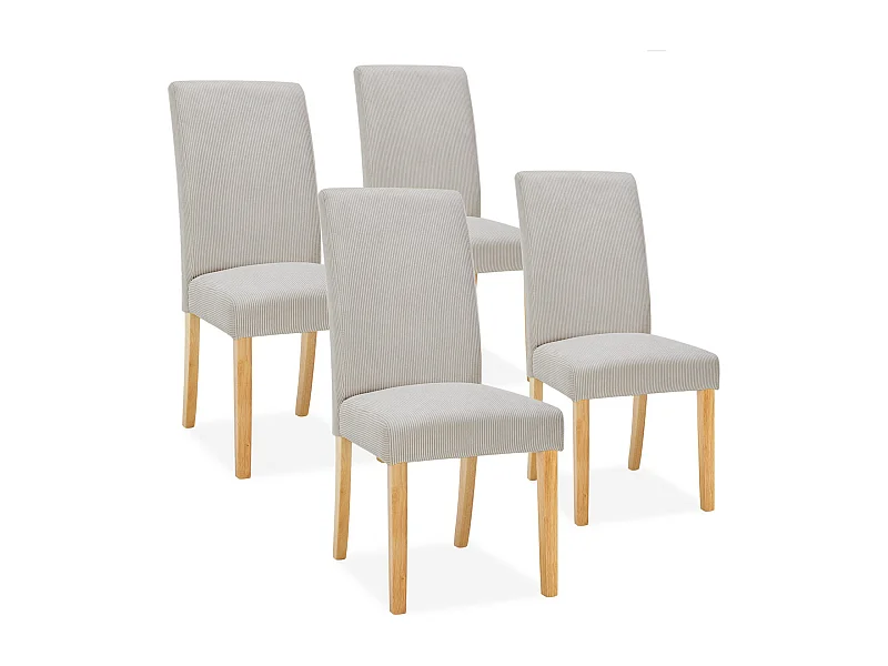 Lot de 4 chaises Rosie velours côtelé Beige