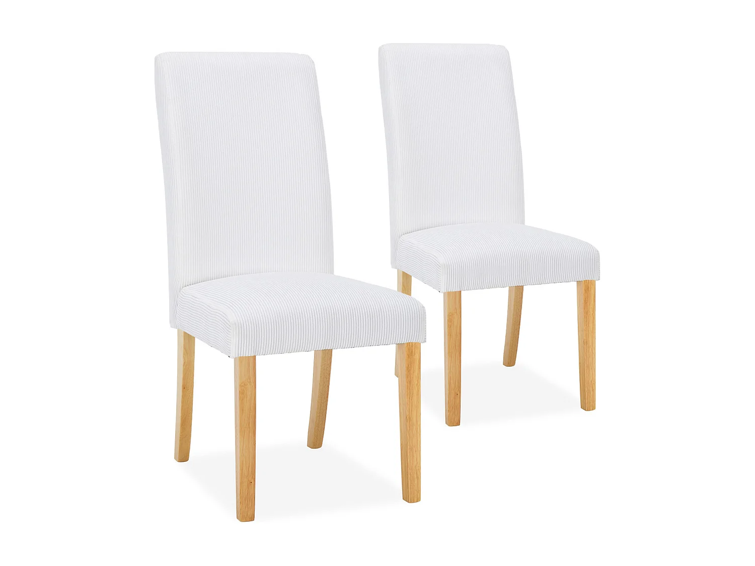 Lot de 2 chaises Rosie velours côtelé Blanc