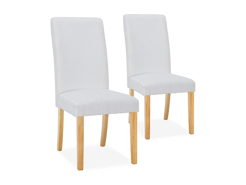 Lot de 2 chaises Rosie velours côtelé Blanc