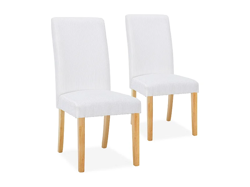 Lot de 2 chaises Rosie velours côtelé Blanc