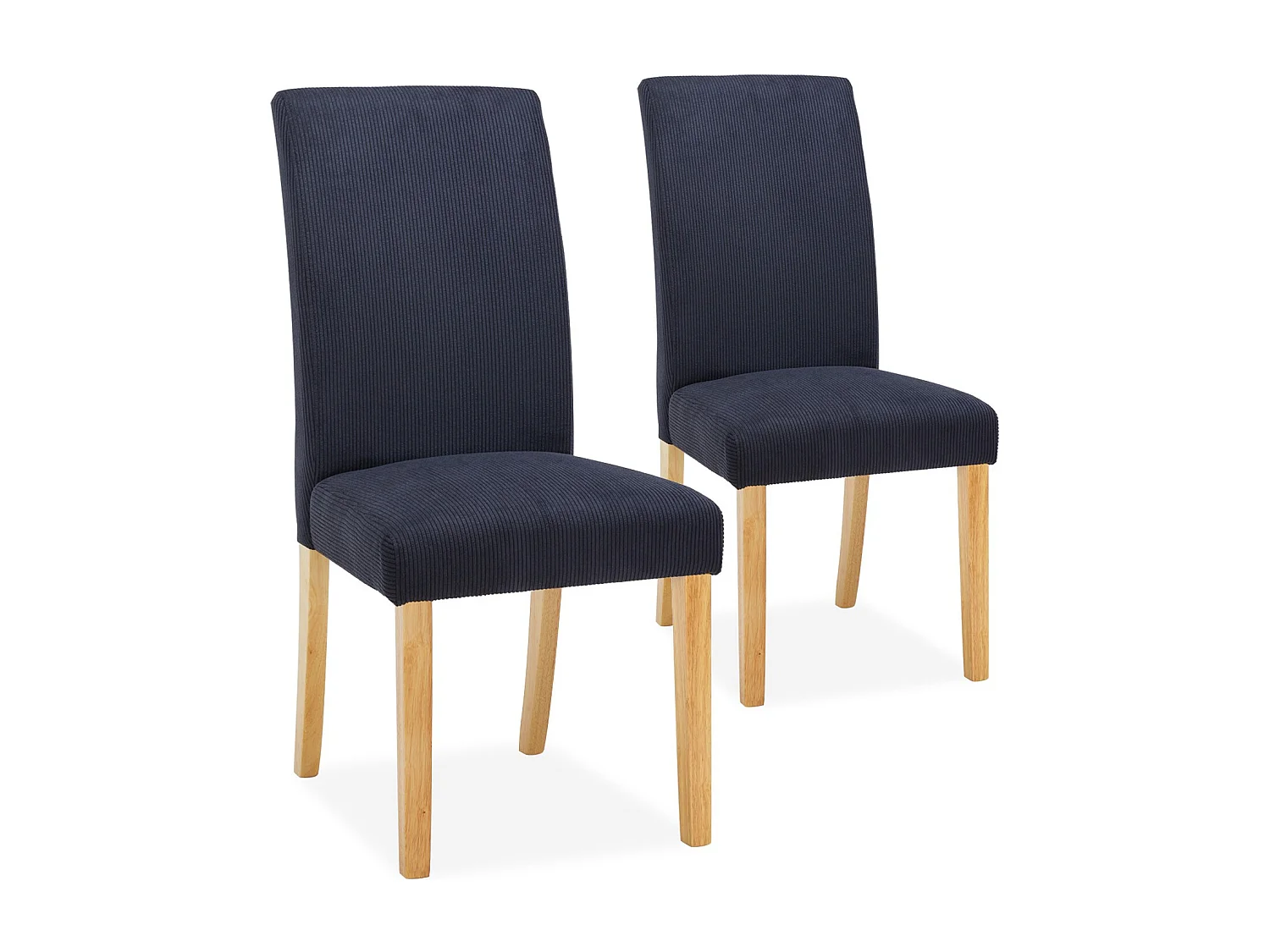 Lot de 2 chaises Rosie velours côtelé Noir