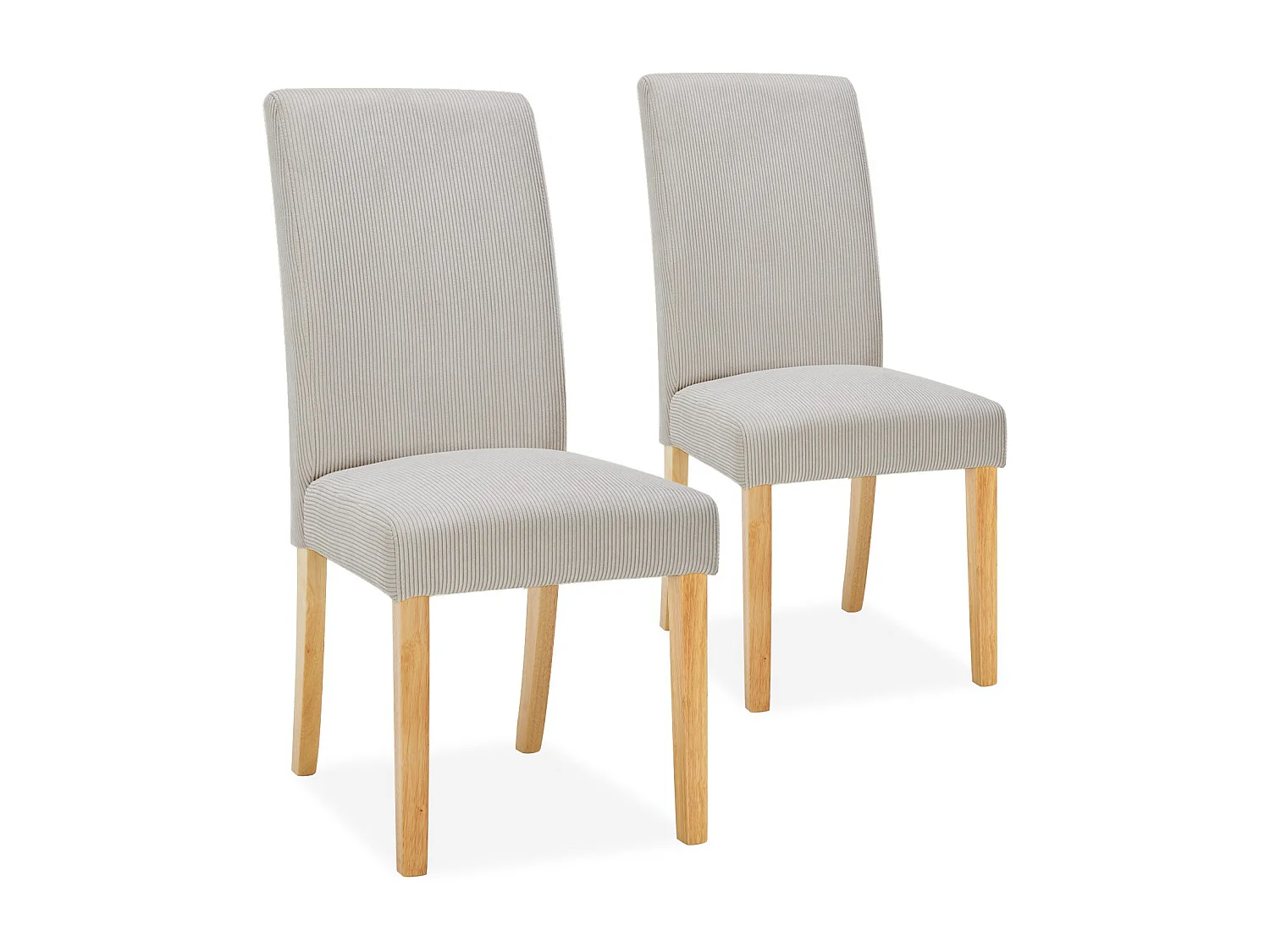 Lot de 2 chaises Rosie velours côtelé Beige