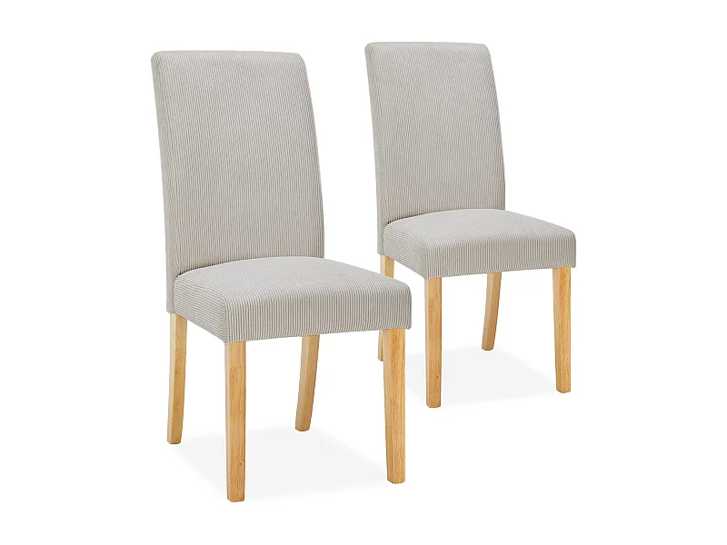 Lot de 2 chaises Rosie velours côtelé Beige