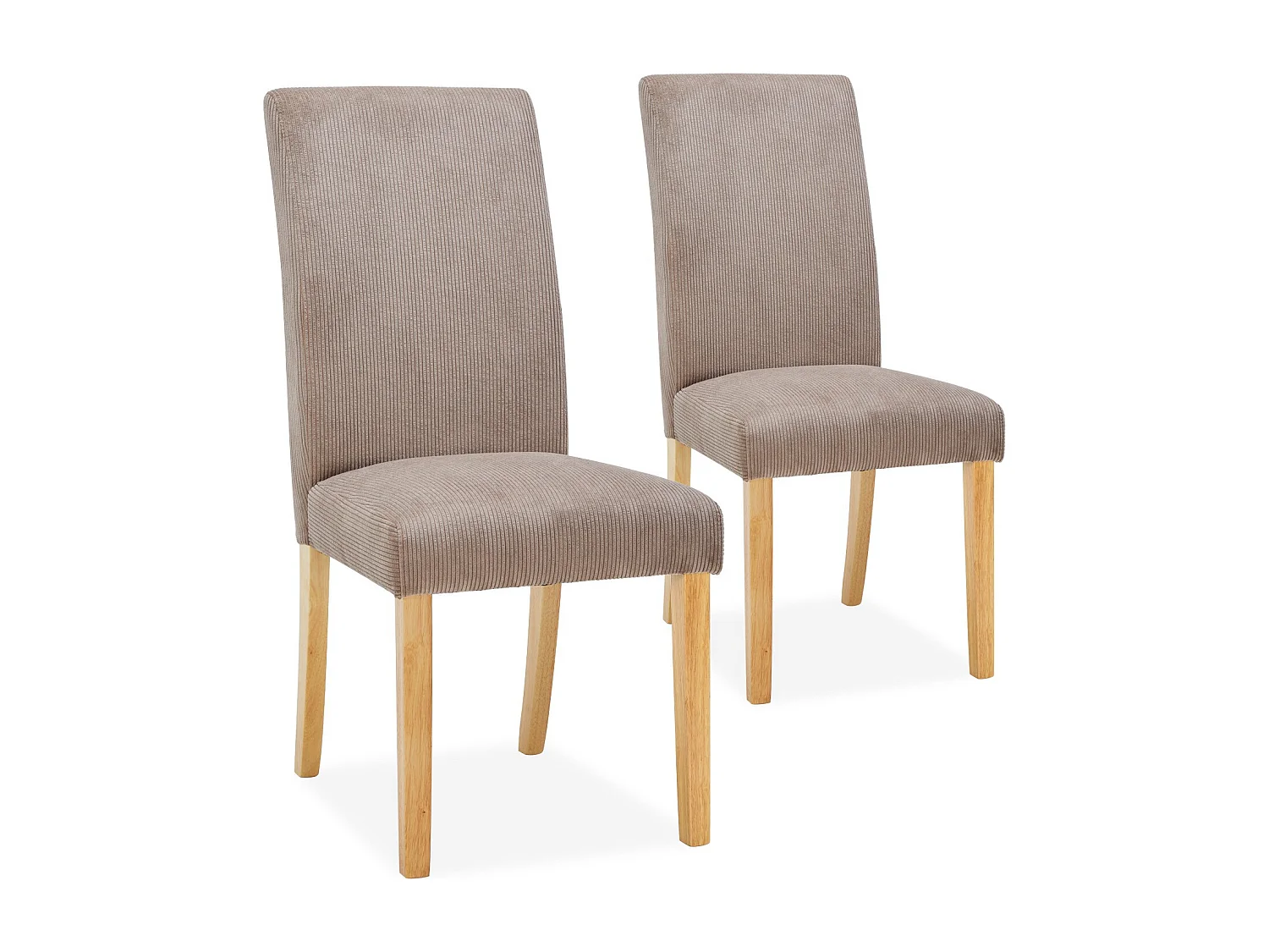 Lot de 2 chaises Rosie velours côtelé Taupe
