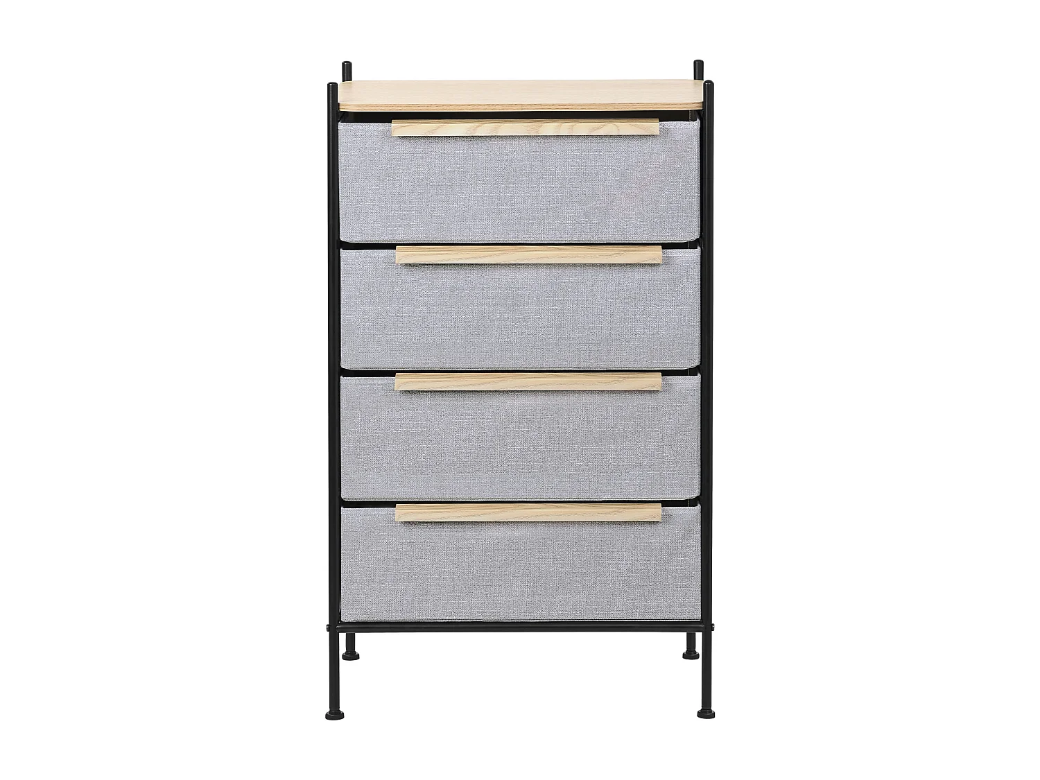 ML-Design Cómoda con 4 cajones de tela 58 x 78 x 42,5cm gris cajonera con tablero MDF y estructura de acero unidad de almacenamiento gabinete de salón