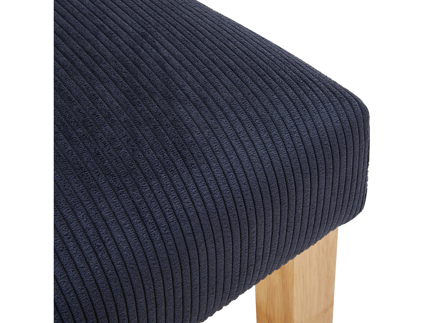 Lot de 4 chaises de bar en bois Rosie velours côtelé Noir - H65cm