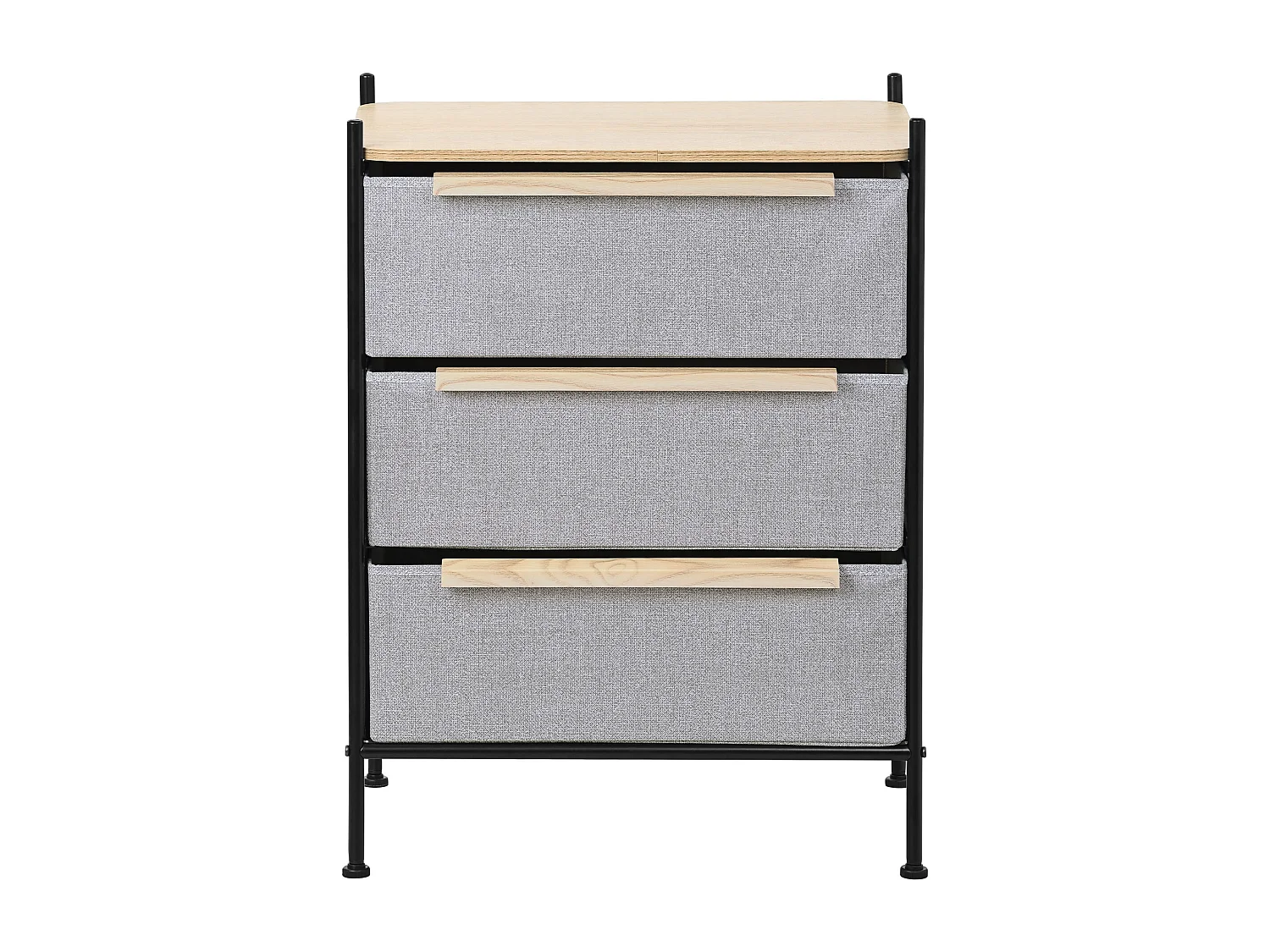 ML-Design Cómoda con 3 cajones de tela 58 x 78 x 42,5cm gris cajonera con tablero MDF y estructura de acero unidad de almacenamiento gabinete de salón