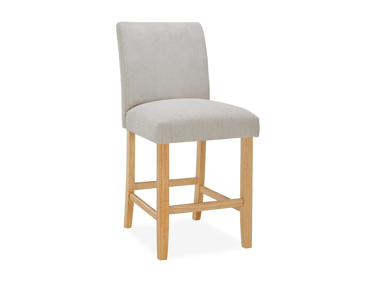 Lot de 4 chaises de bar en bois Rosie velours côtelé Beige - H65cm