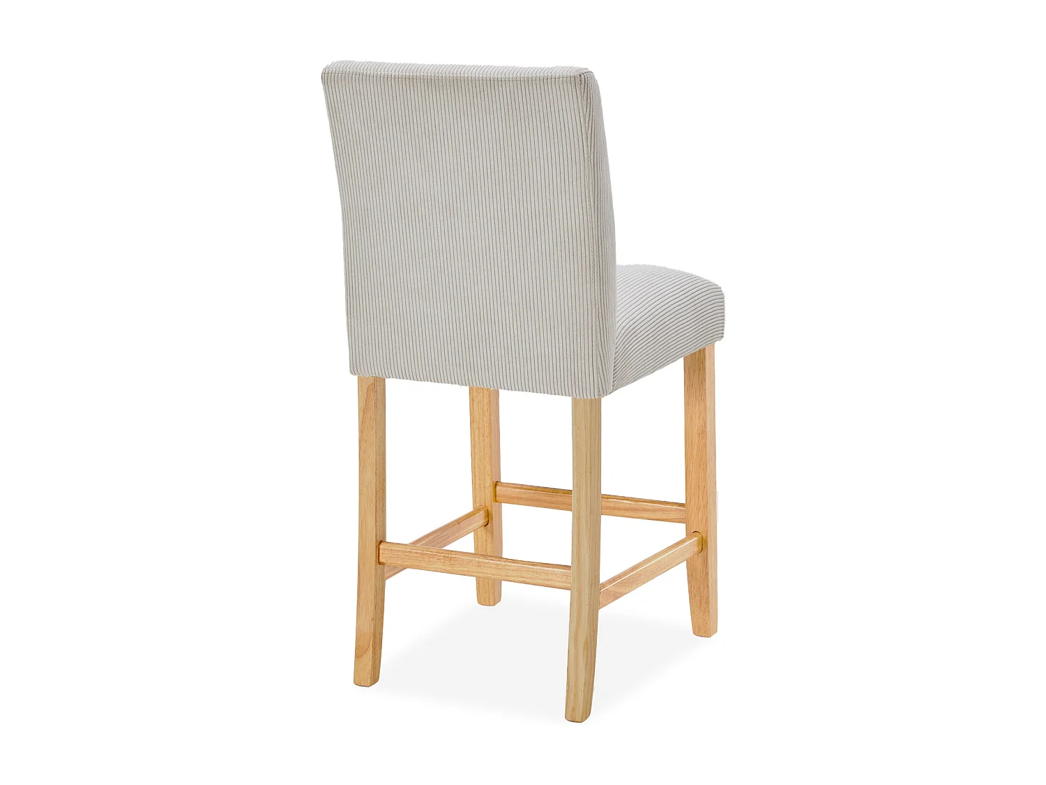 Lot de 4 chaises de bar en bois Rosie velours côtelé Beige - H65cm