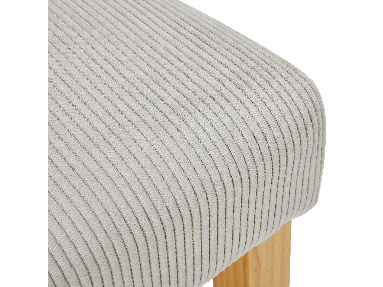 Lot de 4 chaises de bar en bois Rosie velours côtelé Beige - H65cm