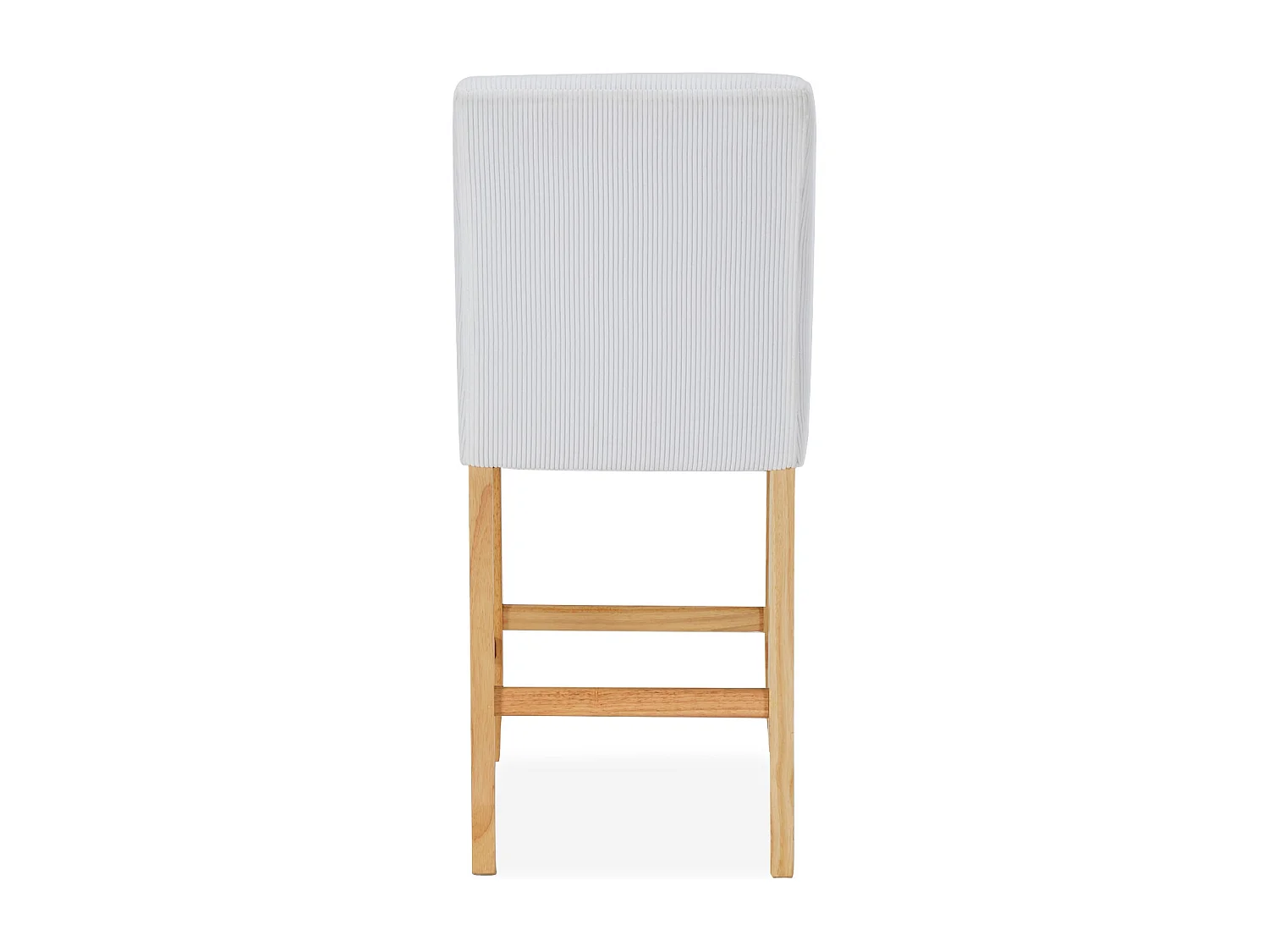 Lot de 4 chaises de bar en bois Rosie velours côtelé Blanc - H65cm