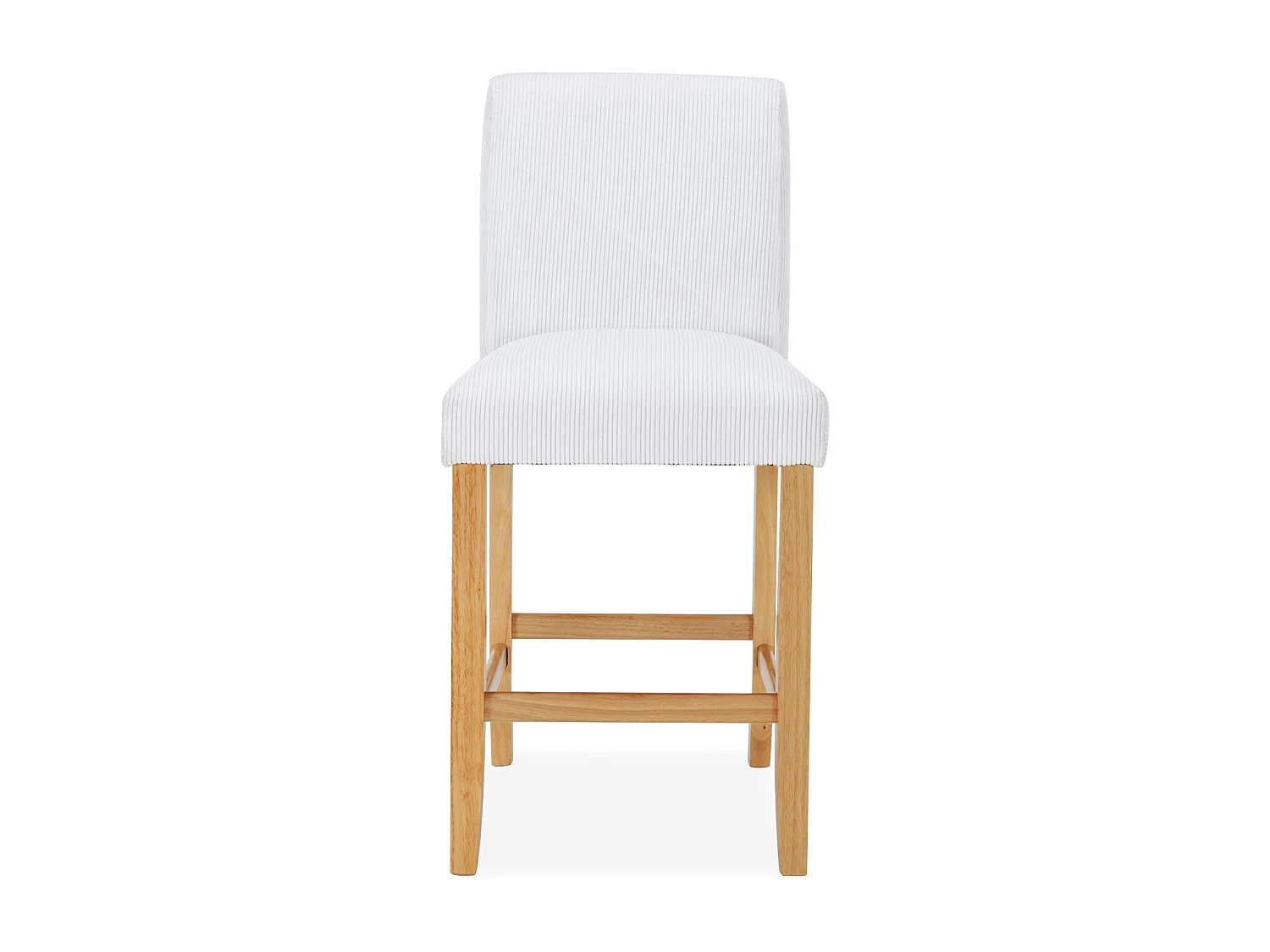 Lot de 4 chaises de bar en bois Rosie velours côtelé Blanc - H65cm