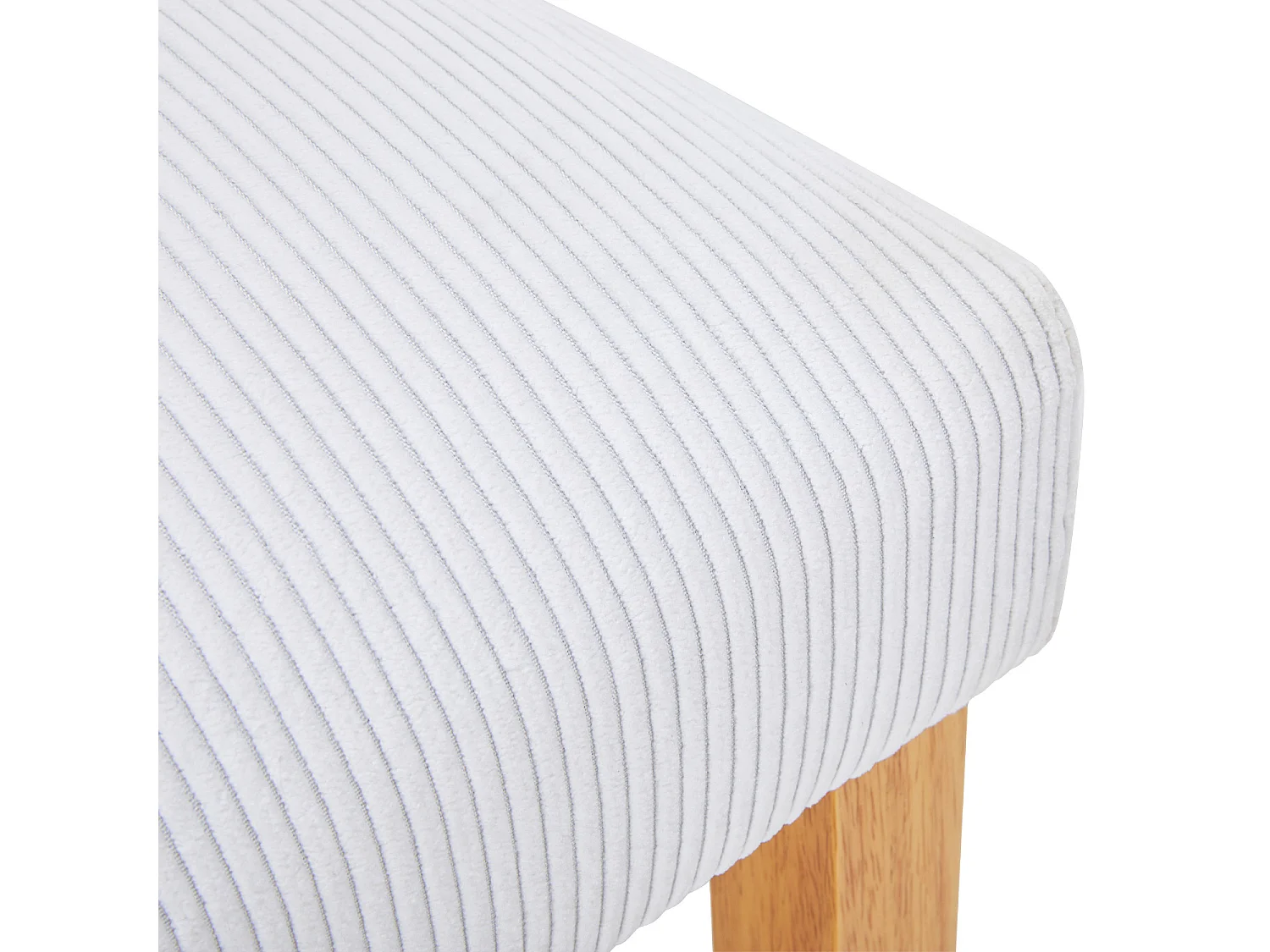 Lot de 4 chaises de bar en bois Rosie velours côtelé Blanc - H65cm