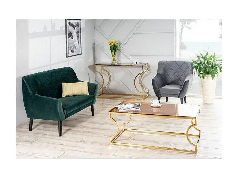 Ława KENZO A 120x60 bursztynowa/złota