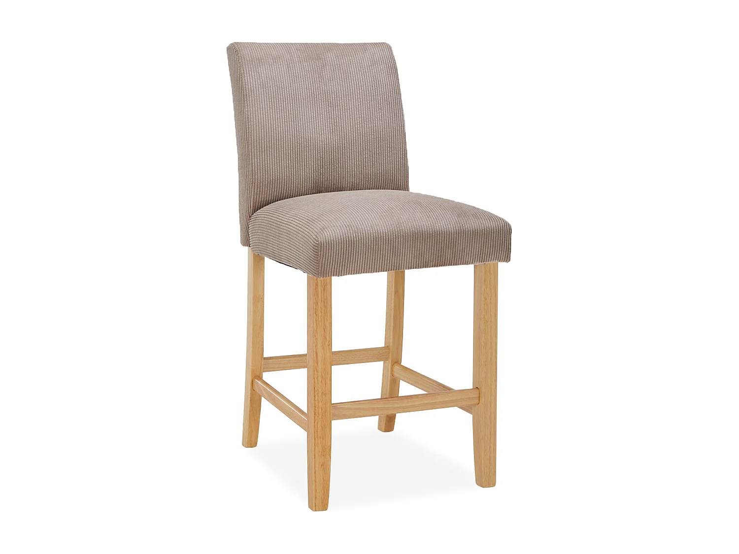 Lot de 4 chaises de bar en bois Rosie velours côtelé Taupe - H65cm