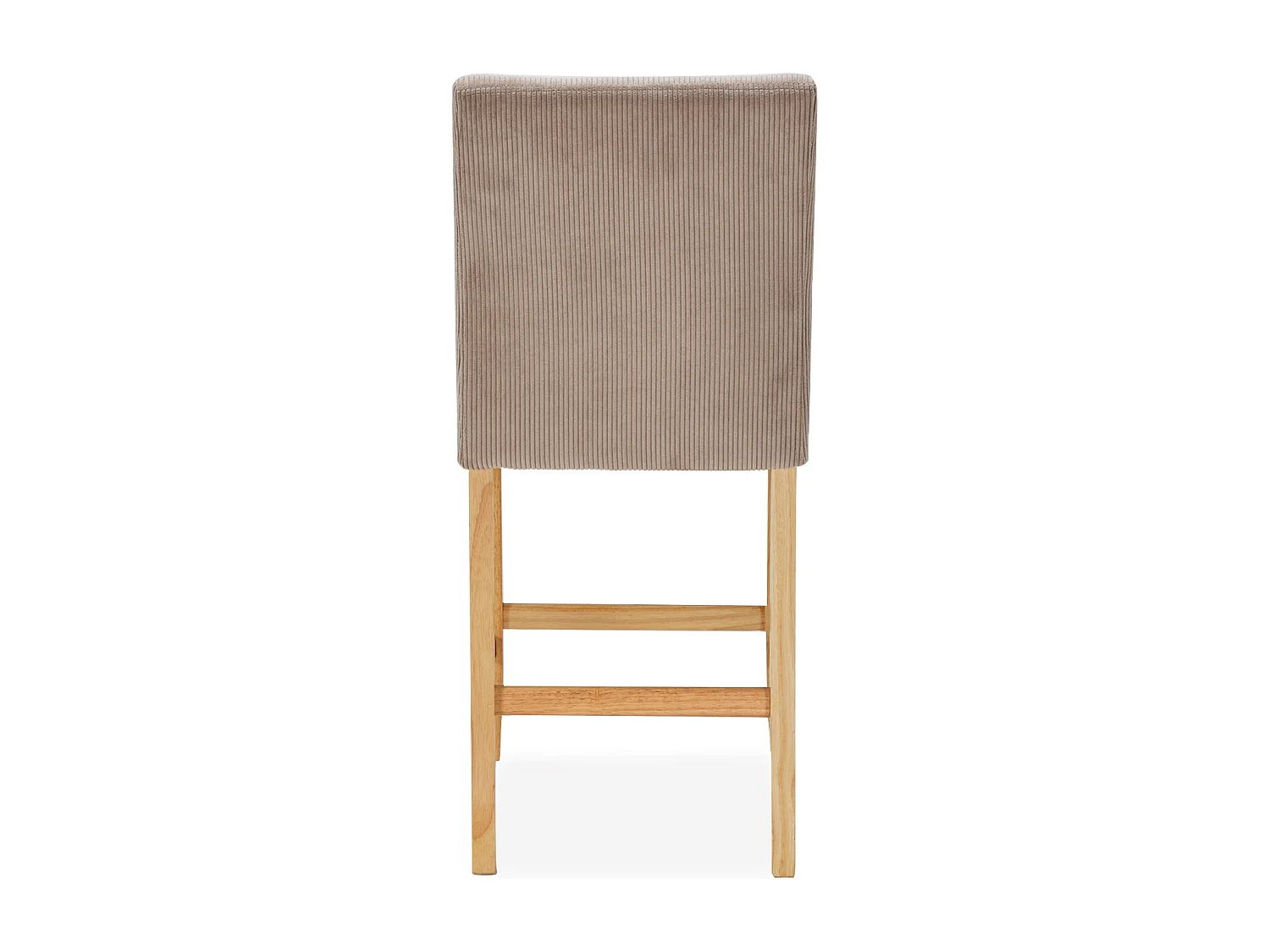 Lot de 4 chaises de bar en bois Rosie velours côtelé Taupe - H65cm