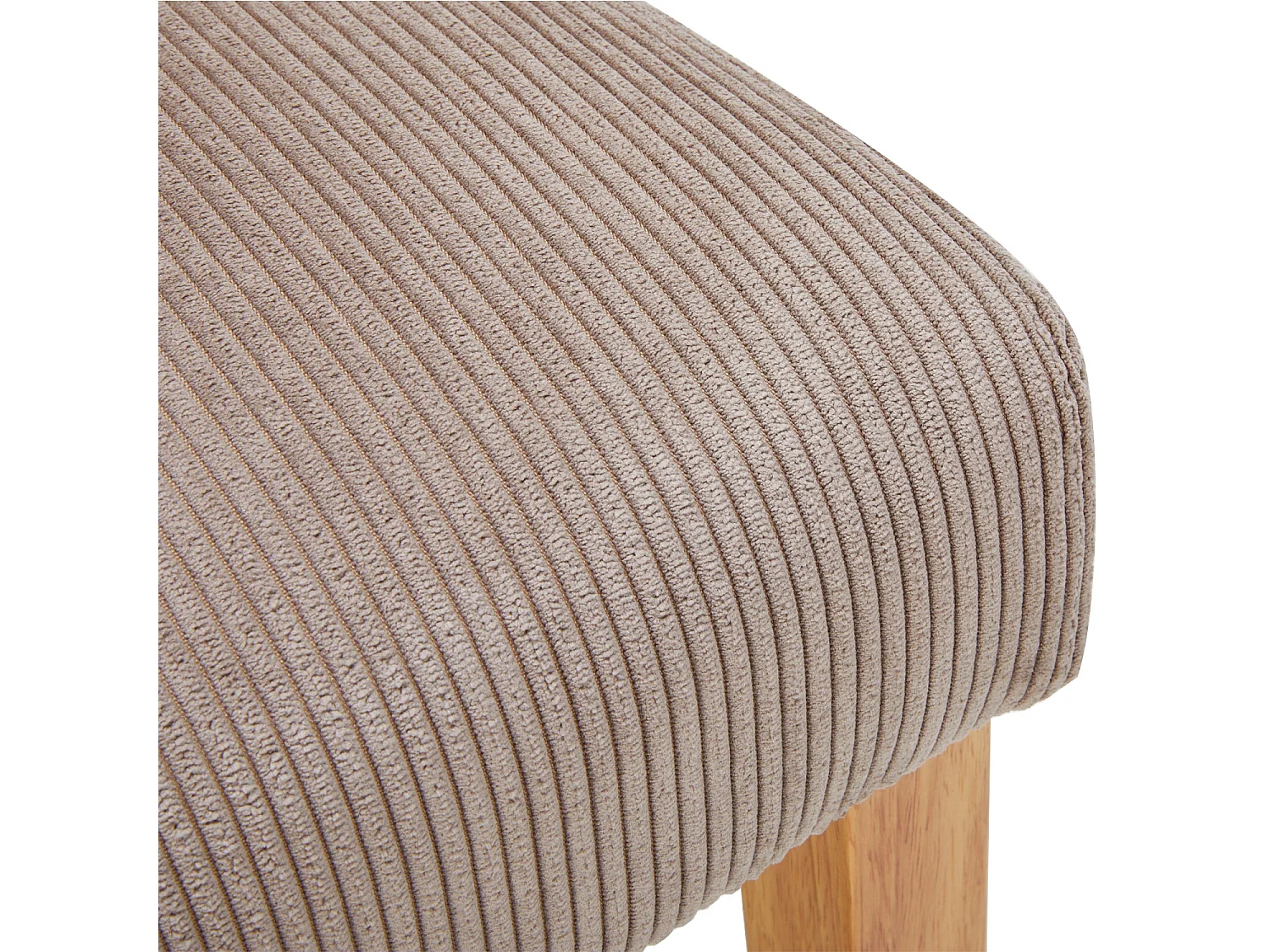 Lot de 4 chaises de bar en bois Rosie velours côtelé Taupe - H65cm