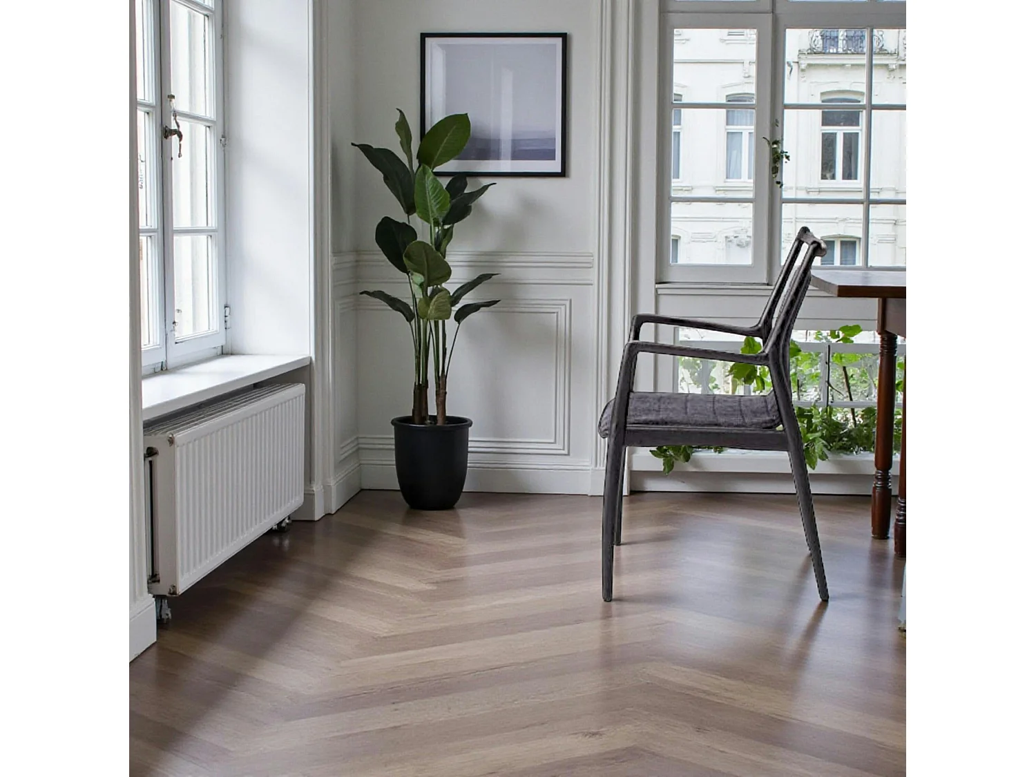 Chaise design anthracite à structure noire (lot de 2) ALDER