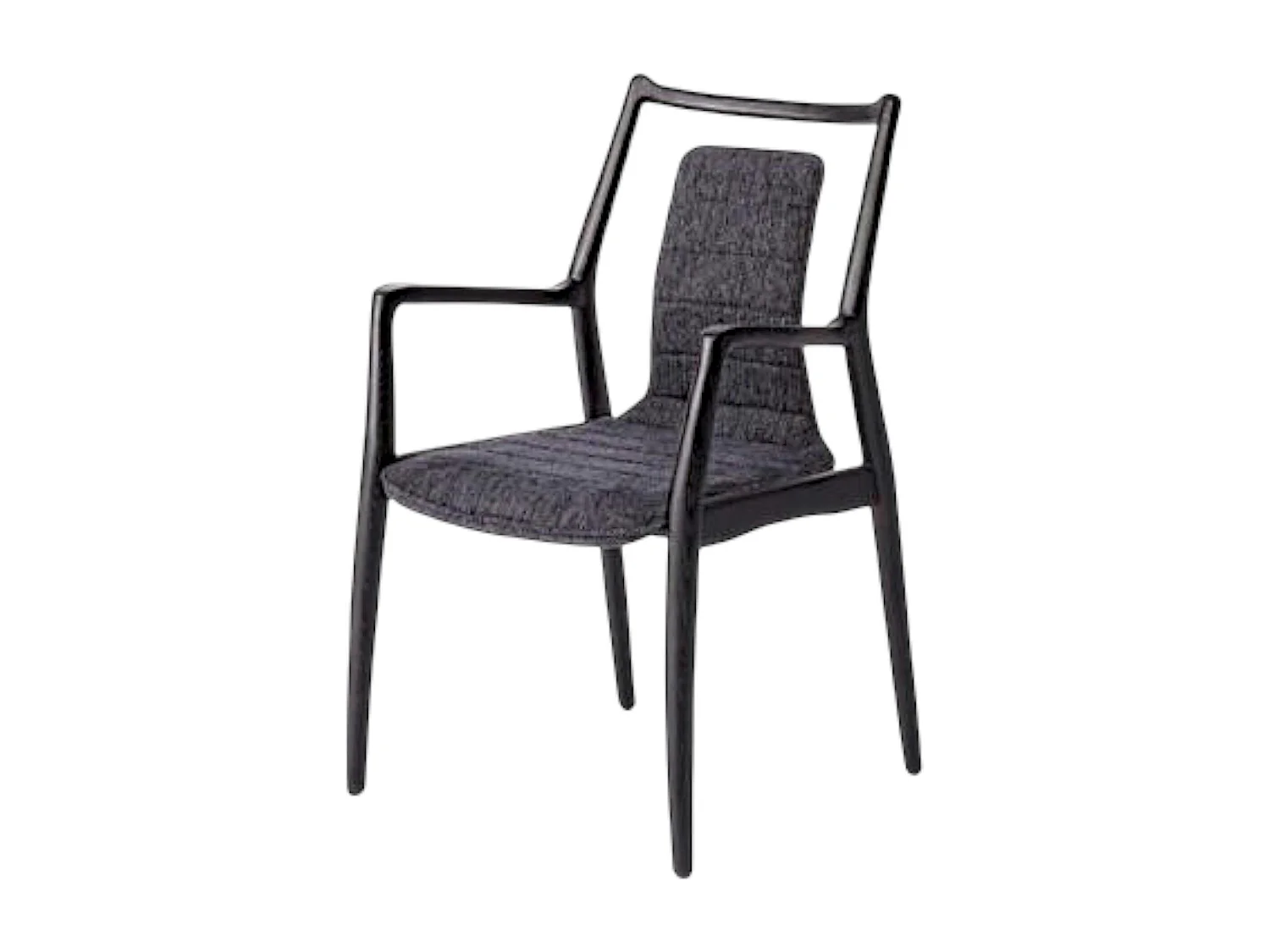 Chaise design anthracite à structure noire (lot de 2) ALDER