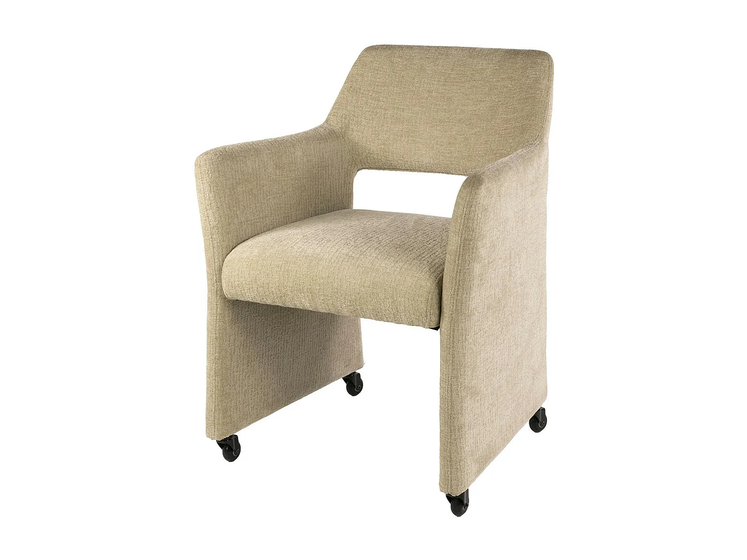 Fauteuil design beige sable à roulettes (lot de 2) CREEK