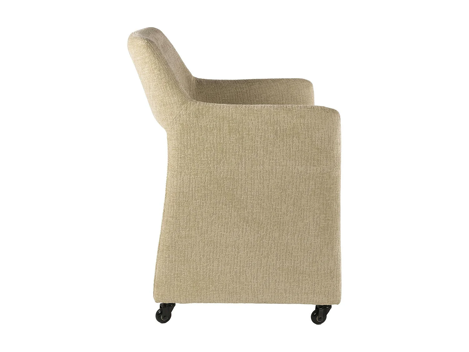 Fauteuil design beige sable à roulettes (lot de 2) CREEK
