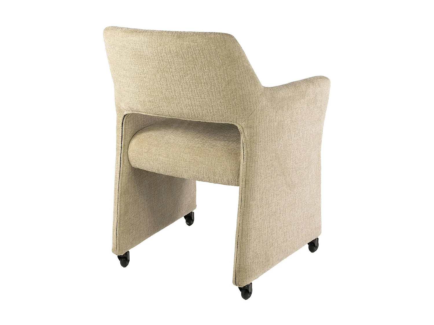 Fauteuil design beige sable à roulettes (lot de 2) CREEK