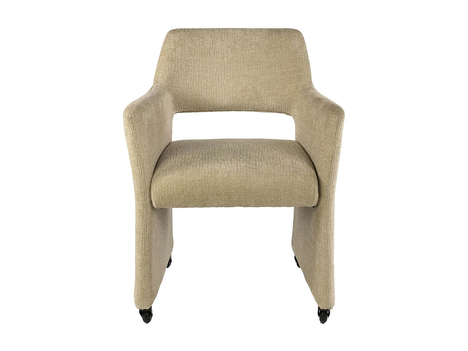 Fauteuil design beige sable à roulettes (lot de 2) CREEK