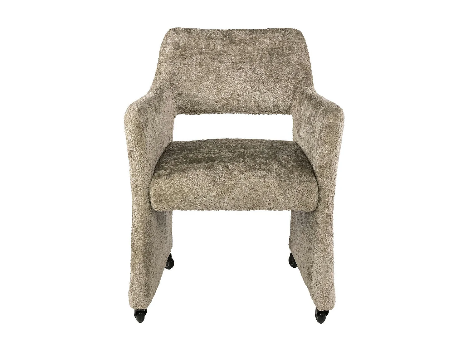 Fauteuil confortable à roulettes tissu cosy beige (x2) CREEK