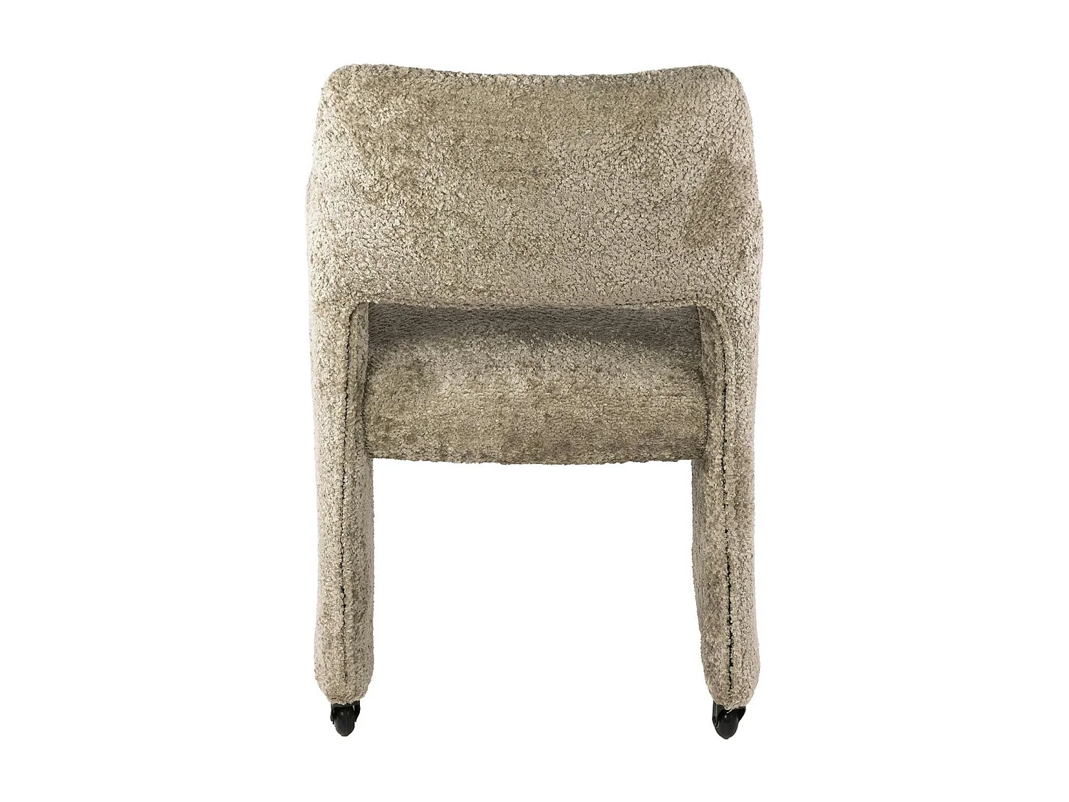 Fauteuil confortable à roulettes tissu cosy beige (x2) CREEK