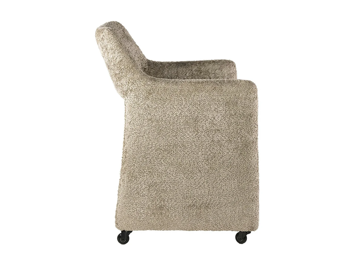 Fauteuil confortable à roulettes tissu cosy beige (x2) CREEK