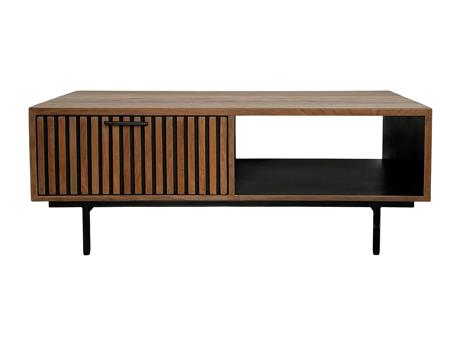 Table basse design teck recyclé 2 tiroirs FANO