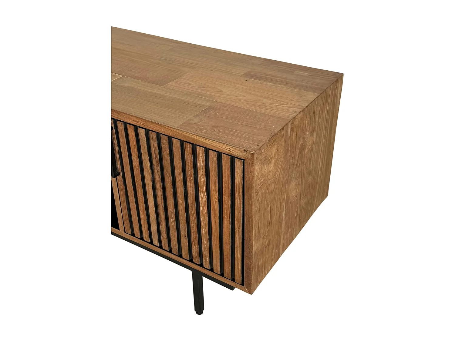 Table basse design teck recyclé 2 tiroirs FANO