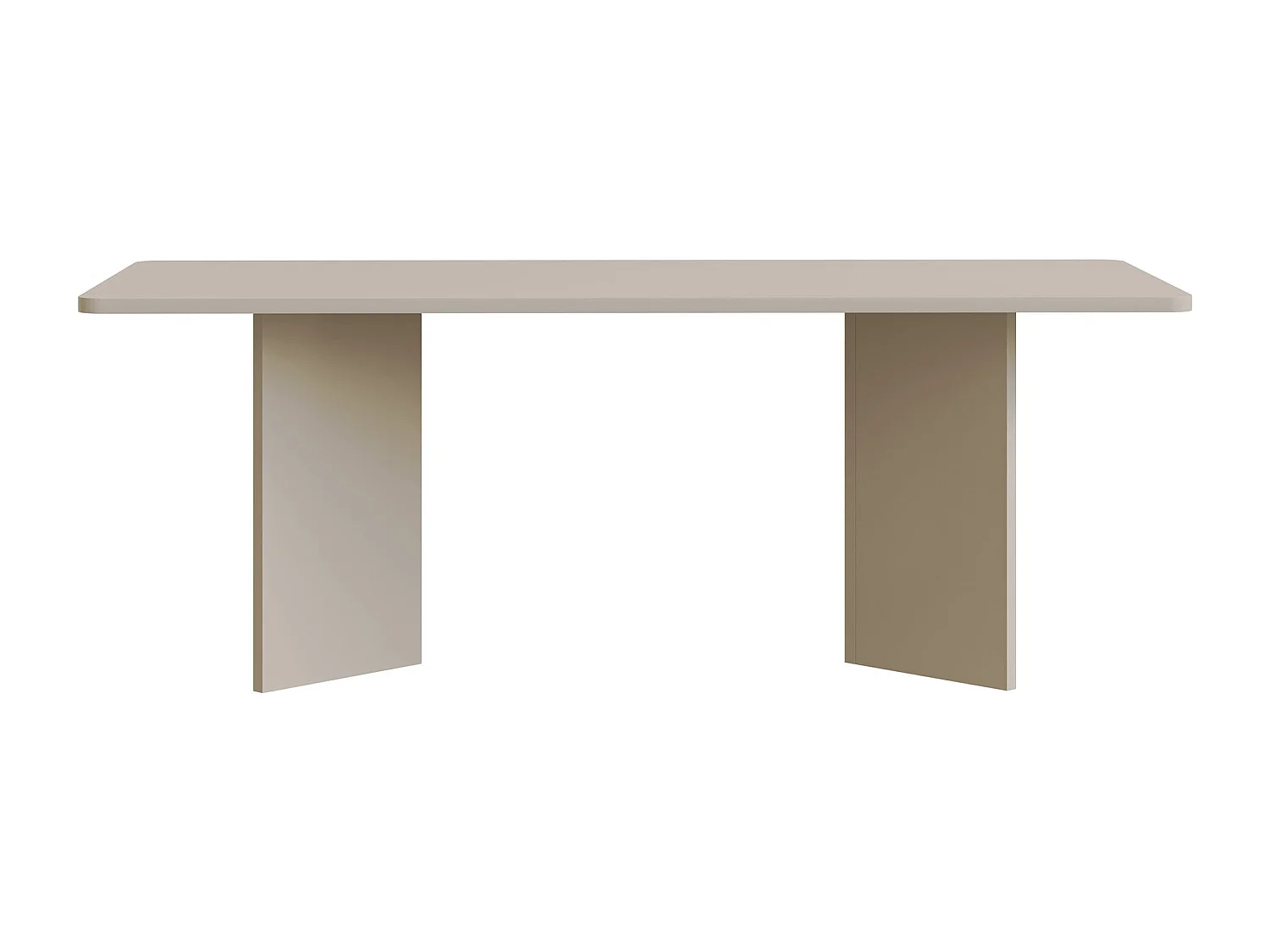 Eettafel 204×90 cm – rechthoekig met afgeronde hoeken en paneelpoten – kasjmiergrijs – QUBEO