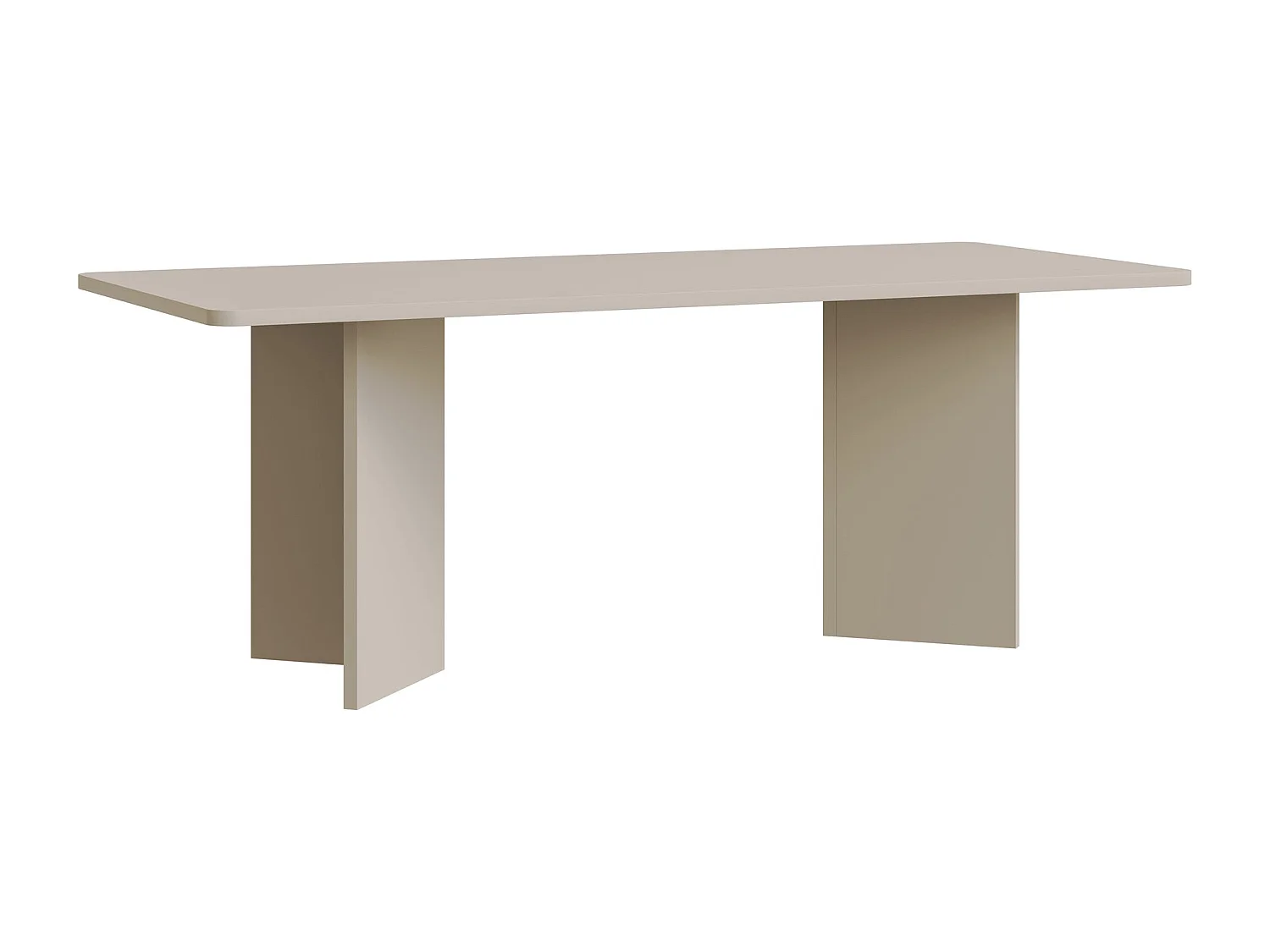Eettafel 204×90 cm – rechthoekig met afgeronde hoeken en paneelpoten – kasjmiergrijs – QUBEO